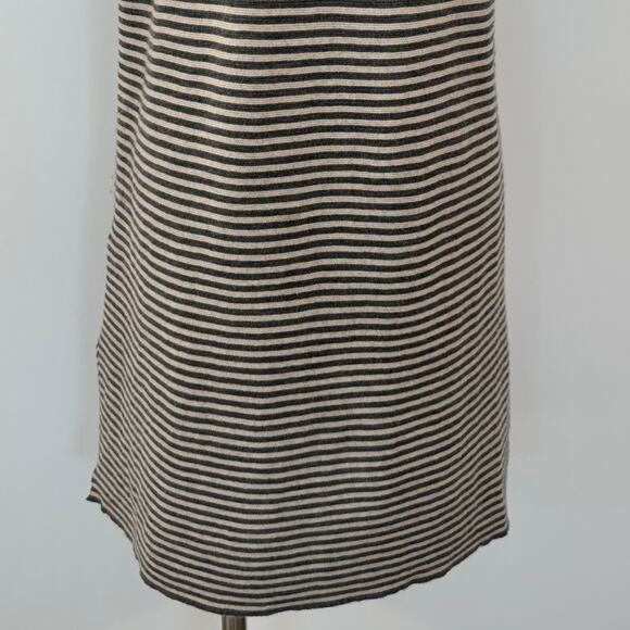 Eileen Fisher Merino Wool Sweater Dress Turtleneck Short Sleeve Striped M - Picture 7 of 10